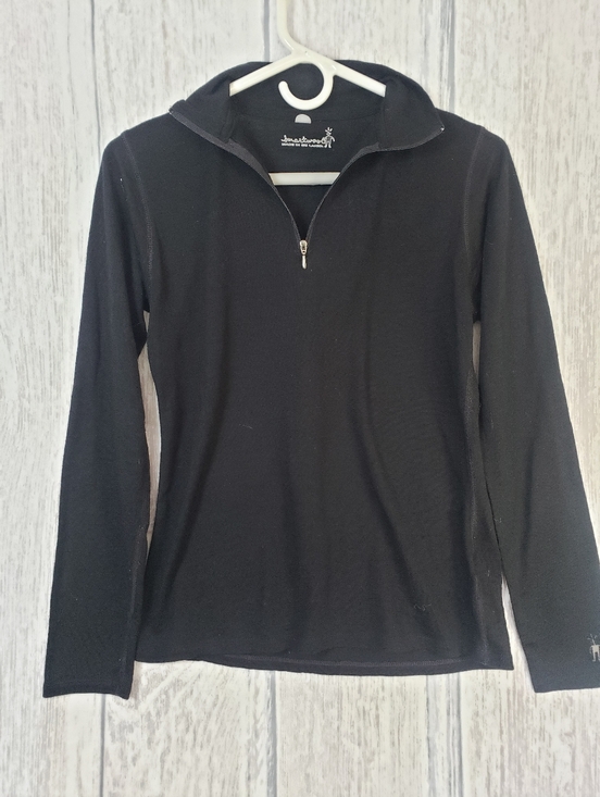 Smartwool Tops - Smartwool Black Half-Zip Pullover Merino Wool Womens Large Warm Camping Hiking